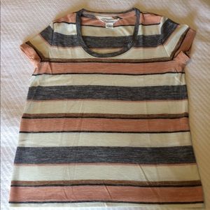 Women’s Blue and Coral striped shirt size medium